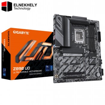 GIGABYTE Z890 UD WIFI6E Intel Core Ultra (Series 2) LGA 1851 Motherboard, ATX, DDR5, 3X M.2, PCIe 5.0, Front USB Type-C, WIFI6E, 2.5GbE LAN, EZ-Latch