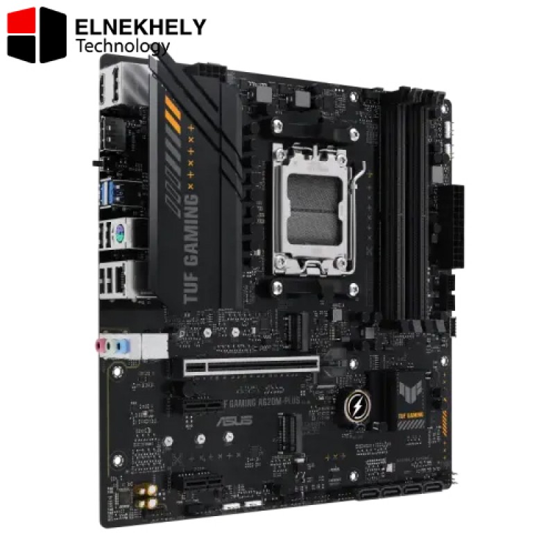 ASUS TUF GAMING A620M-PLUS Motherboard – AMD Socket AM5 (LGA 1718), Micro-ATX, Supports Ryzen 8000/7000 Series, DDR5 Memory, PCIe 4.0, M.2 NVMe, USB 3.2 Gen 2, Realtek 2.5Gb Ethernet, Aura Sync RGB