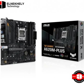 ASUS TUF GAMING A620M-PLUS Motherboard – AMD Socket AM5 (LGA 1718), Micro-ATX, Supports Ryzen 8000/7000 Series, DDR5 Memory, PCIe 4.0, M.2 NVMe, USB 3.2 Gen 2, Realtek 2.5Gb Ethernet, Aura Sync RGB
