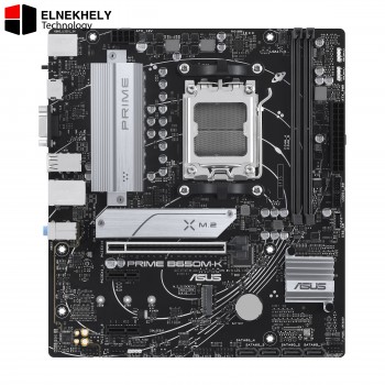 ASUS PRIME B650M-K Micro-ATX Motherboard – AMD AM5 Socket, DDR5 Memory, PCIe 5.0 M.2, Realtek 2.5Gb Ethernet, HDMI, VGA, USB 3.2 Gen 2, Front USB Type-C, BIOS FlashBack, Aura Sync RGB, Advanced Cooling & ASUS OptiMem II