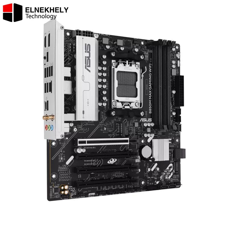ASUS B850M MAX GAMING WIFI mATX AM5 Socket, DDR5 8000+ OC, PCIe 5.0, and Integrated WiFi 6 Motherboard