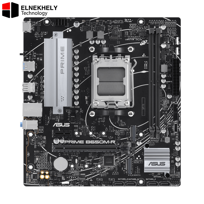 ASUS B650M-R Micro-ATX DDR5 Motherboard – PCIe 4.0, Realtek 2.5Gb Ethernet, HDMI, SATA 6Gbps, Front USB 5Gbps Type-C, BIOS FlashBack, AI Noise Cancelation, Aura Sync RGB