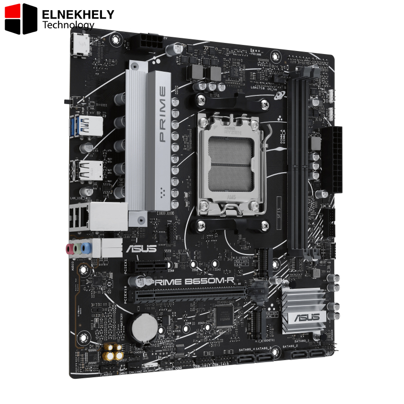 ASUS B650M-R Micro-ATX DDR5 Motherboard – PCIe 4.0, Realtek 2.5Gb Ethernet, HDMI, SATA 6Gbps, Front USB 5Gbps Type-C, BIOS FlashBack, AI Noise Cancelation, Aura Sync RGB