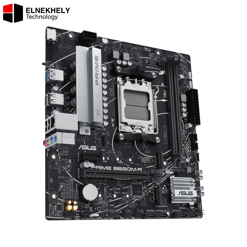 ASUS B650M-R Micro-ATX DDR5 Motherboard – PCIe 4.0, Realtek 2.5Gb Ethernet, HDMI, SATA 6Gbps, Front USB 5Gbps Type-C, BIOS FlashBack, AI Noise Cancelation, Aura Sync RGB