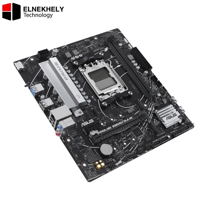 ASUS B650M-R Micro-ATX DDR5 Motherboard – PCIe 4.0, Realtek 2.5Gb Ethernet, HDMI, SATA 6Gbps, Front USB 5Gbps Type-C, BIOS FlashBack, AI Noise Cancelation, Aura Sync RGB