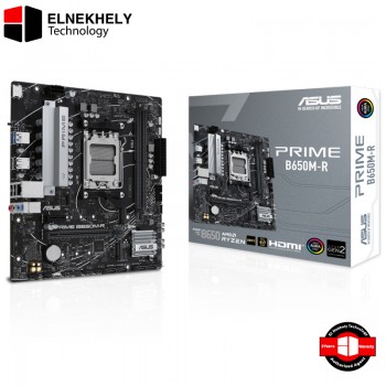 ASUS B650M-R Micro-ATX DDR5 Motherboard – PCIe 4.0, Realtek 2.5Gb Ethernet, HDMI, SATA 6Gbps, Front USB 5Gbps Type-C, BIOS FlashBack, AI Noise Cancelation, Aura Sync RGB