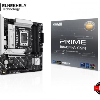 ASUS PRIME B860M-A-CSM Micro-ATX Motherboard – Intel LGA1700, DDR5 Support, PCIe 5.0, M.2 Slots, 2.5Gb LAN, USB 3.2 Gen 2, Business-Class Reliability