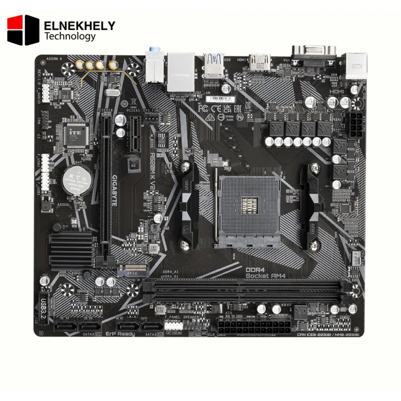 GIGABYTE A520M K V2 AMD AM4 Micro ATX Motherboard (Rev. 1.0)