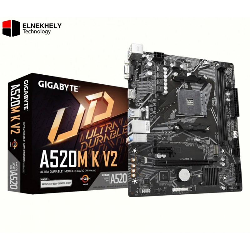 GIGABYTE A520M K V2 AMD AM4 Micro ATX Motherboard (Rev. 1.0) GIGABYTE A520M K V2 AMD AM4 Micro ATX Motherboard (Rev. 1.0)