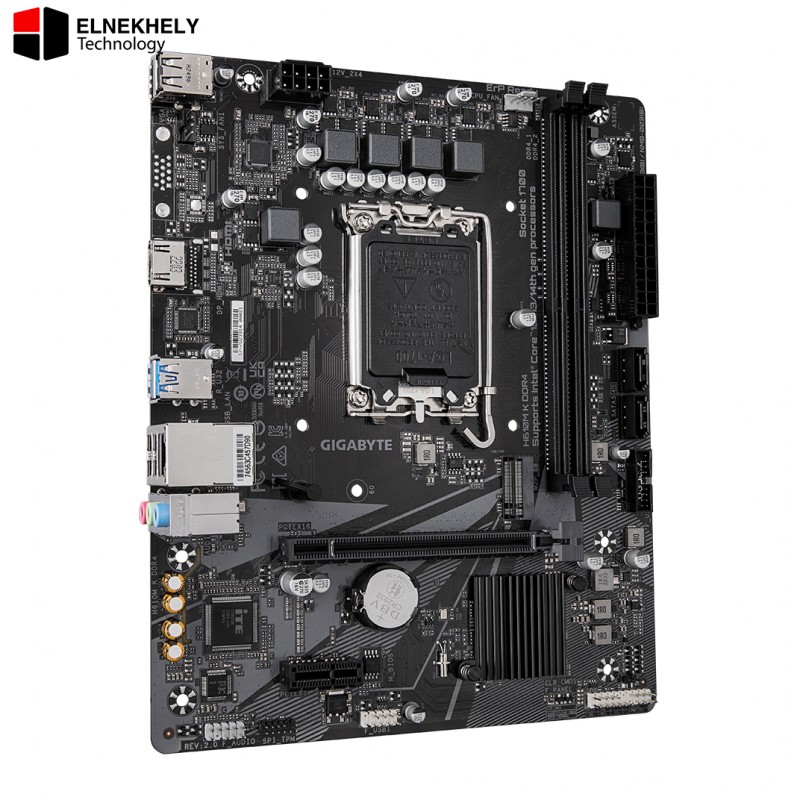 GIGABYTE H610M K DDR4 (Rev. 1.0) Micro-ATX Motherboard – Intel H610 Chipset, LGA1700 Support for 14th/13th/12th Gen Intel Core CPUs, DDR4 Dual Channel, PCIe 4.0, Gen3 x4 M.2 NVMe, GbE LAN, Smart Fan 6, Anti-Sulfur Design*