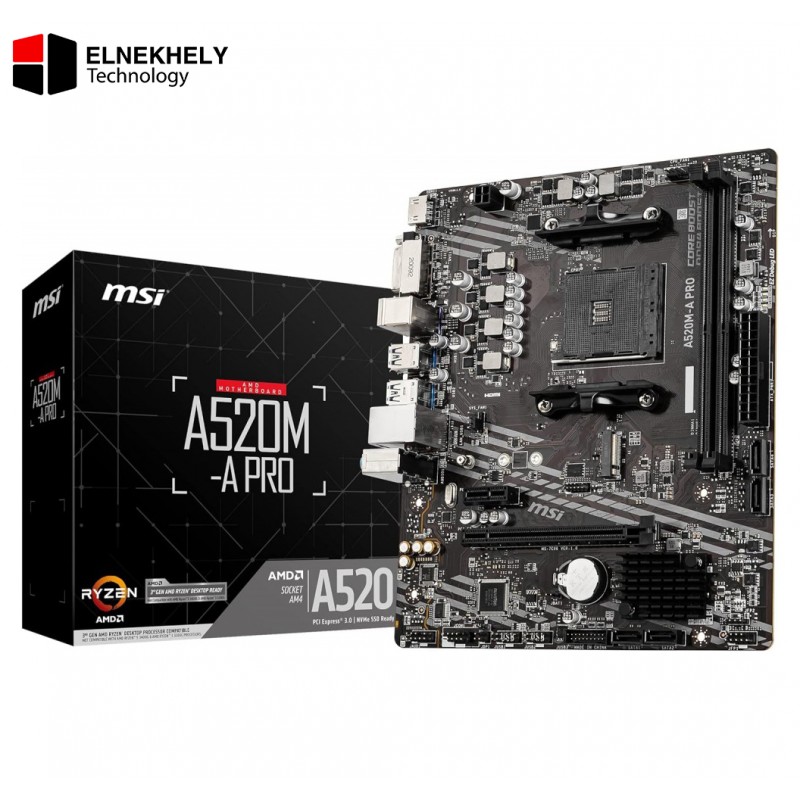 MSI A520M-A PRO AMD AM4 Micro-ATX Motherboard MSI A520M-A PRO AMD AM4 Micro-ATX Motherboard