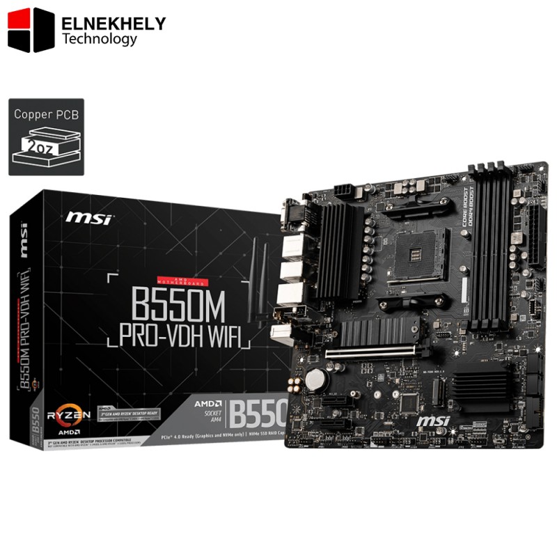 MSI B550M PRO-VDH WIFI AM4 Micro-ATX Motherboard MSI B550M PRO-VDH WIFI AM4 Micro-ATX Motherboard