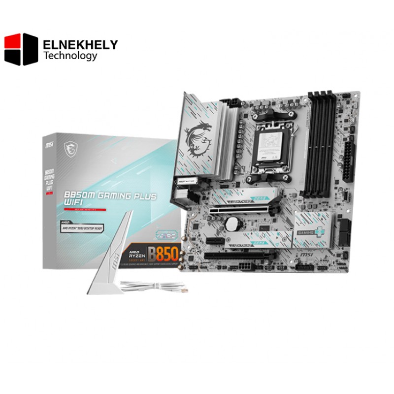 MSI Gaming Plus B850M WIFI Motherboard – AMD AM5, DDR5, PCIe 5.0, Wi-Fi 7, 5G LAN, mATX MSI Gaming Plus B850M WIFI Motherboard – AMD AM5, DDR5, PCIe 5.0, Wi-Fi 7, 5G LAN, mATX