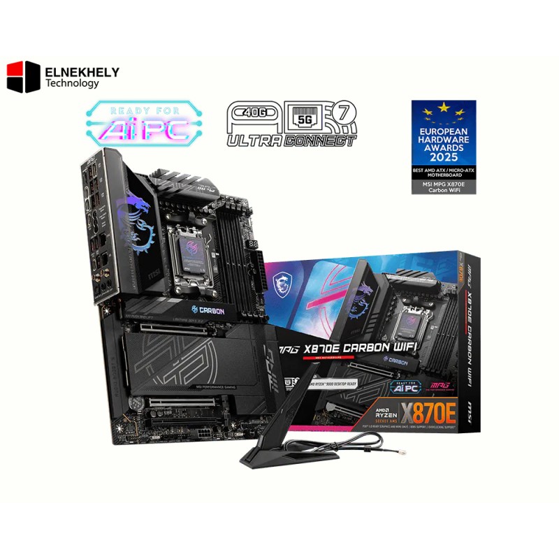 MSI MPG X870E Carbon WiFi AM5 ATX Gaming Motherboard – DDR5, PCIe 5.0, Wi-Fi 7, Dual USB4 MSI MPG X870E Carbon WiFi AM5 ATX Gaming Motherboard – DDR5, PCIe 5.0, Wi-Fi 7, Dual USB4