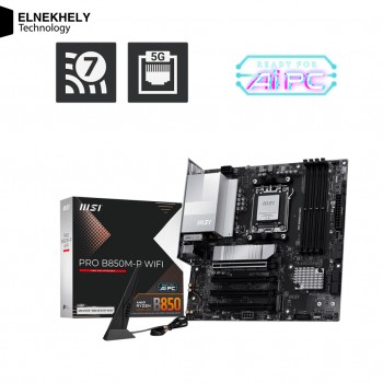 MSI PRO B850-P WiFi ATX Motherboard – AM5 Socket, Supports AMD Ryzen 9000 / 8000 / 7000 Series Processors, DDR5 Memory, WiFi 6E, PCIe 5.0, High-Performance Professional Platform