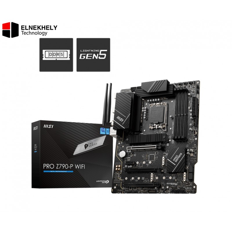 MSI PRO Z790-P WIFI Motherboard – LGA1700, Intel 12th/13th/14th Gen Support, DDR5, PCIe 5.0, WiFi 6, 2.5G LAN, M.2 Gen4 Slots, ATX Form Factor