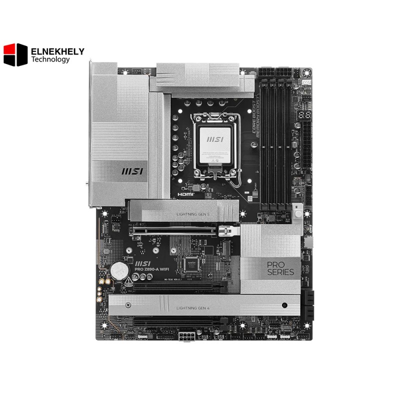 MSI PRO Z890-A WiFi Motherboard - Socket LGA 1851, PCIe 5.0, DDR5, Wi-Fi 7, Thunderbolt 4 MSI PRO Z890-A WiFi Motherboard - Socket LGA 1851, PCIe 5.0, DDR5, Wi-Fi 7, Thunderbolt 4