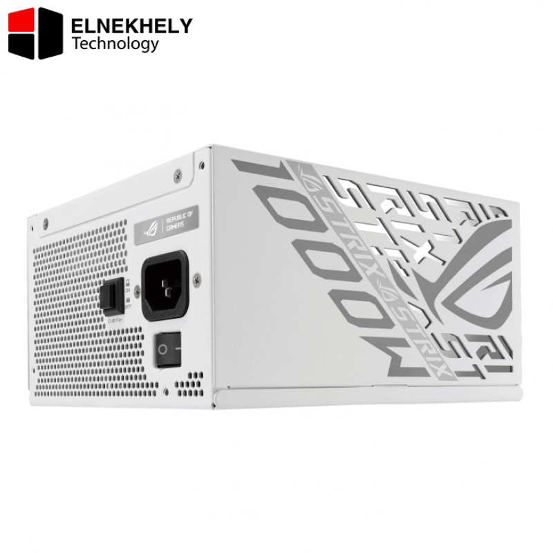 ASUS ROG Strix 1000W Platinum Fully Modular White Edtion PSU, 80 PLUS Platinum Efficiency, Active PFC, GaN MOSFET, ATX 3.1 Compatible, Cybernetic Lambda A+, Dual Ball Fan Bearings, White ASUS ROG Strix 1000W Platinum Fully Modular White Edtion PSU, 80 PLUS Platinum Efficiency, Active PFC, GaN MOSFET, ATX 3.1 Compatible, Cybernetic Lambda A+, Dual Ball Fan Bearings, White