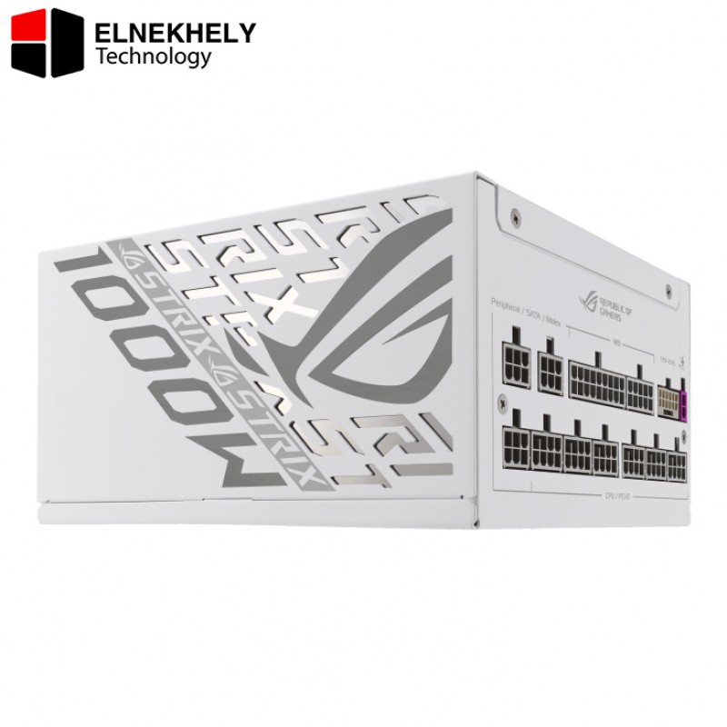 ASUS ROG Strix 1000W Platinum Fully Modular White Edtion PSU, 80 PLUS Platinum Efficiency, Active PFC, GaN MOSFET, ATX 3.1 Compatible, Cybernetic Lambda A+, Dual Ball Fan Bearings, White ASUS ROG Strix 1000W Platinum Fully Modular White Edtion PSU, 80 PLUS Platinum Efficiency, Active PFC, GaN MOSFET, ATX 3.1 Compatible, Cybernetic Lambda A+, Dual Ball Fan Bearings, White