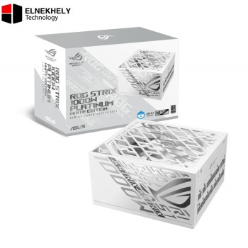 ASUS ROG Strix 1000W Platinum Fully Modular White Edtion  PSU, 80 PLUS Platinum Efficiency, Active PFC, GaN MOSFET, ATX 3.1 Compatible, Cybernetic Lambda A+, Dual Ball Fan Bearings, White 