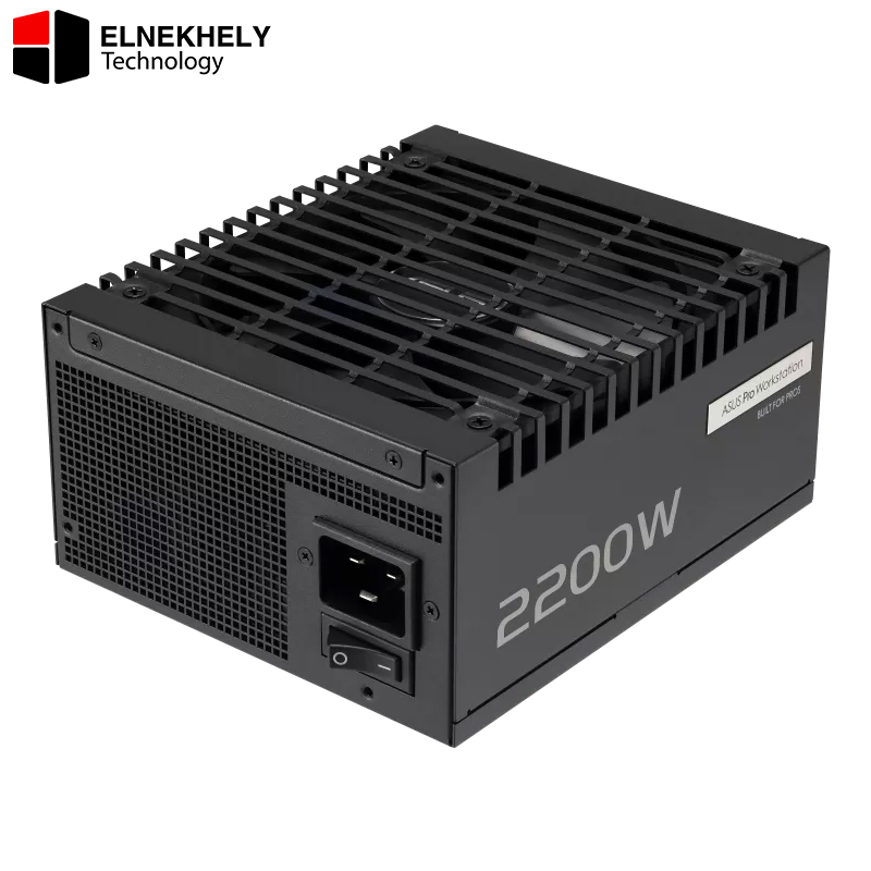 ASUS Pro WS 2200W Platinum – Ultra-Premium 2200W ATX 3.1 Power Supply with PCIe 5.1 12V-2x6, Platinum Efficiency & Extreme Multi-GPU Power for AI, Rendering and Workstations