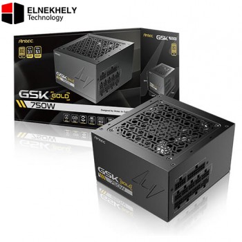 ANTEC GSK750 ATX 3.1 Power Supply – 750W Full Modular PSU, 80 Plus Gold Certified, PCIe 5.1 & ATX 12V 3.1 Support, PhaseWave Design, 100% Japanese Capacitors, Zero RPM Mode, 120mm Silent Fan