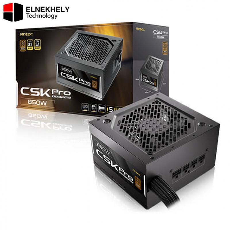 Antec CSK850 PRO 850W Semi-Modular Power Supply – 80 Plus Bronze, ATX 3.1 Compliant, PCIe 5.1 12V-2x6 (12VHPWR) Connector, 120mm Silent Fan, High-Performance PSU for Desktop Builds