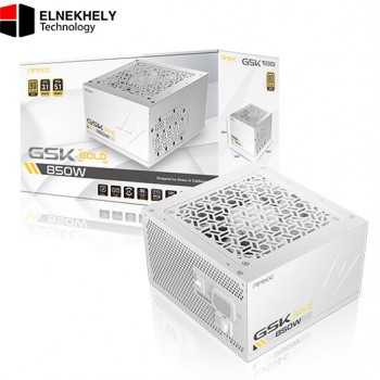 ANTEC GSK850 ATX 3.1 White Power Supply – 850W 80 Plus Gold, Full Modular PSU, PCIe 5.1 & ATX12V 3.1 Support, Japanese Capacitors, PhaseWave Design, Zero RPM Silent Fan Mode, 120mm White Fan, 100–240V Input