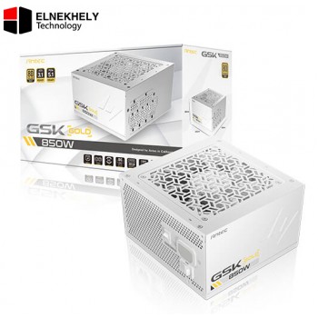 ANTEC GSK850 ATX 3.1 White Power Supply – 850W 80 Plus Gold, Full Modular PSU, PCIe 5.1 & ATX12V 3.1 Support, Japanese Capacitors, PhaseWave Design, Zero RPM Silent Fan Mode, 120mm White Fan, 100–240V Input