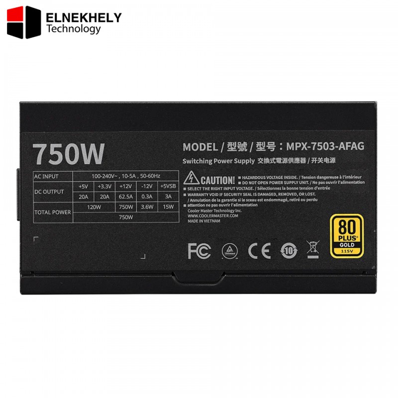 Cooler Master MWE Gold 750W V3 ATX 3.1 Fully Modular Power Supply Cooler Master MWE Gold 750W V3 ATX 3.1 Fully Modular Power Supply