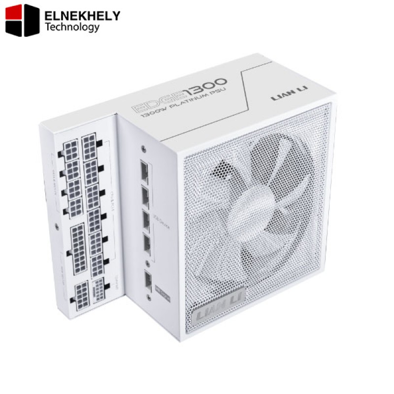 Lian Li Edge EG1300 1300W 80 Plus Platinum ATX 3.1 Fully Modular Power Supply – High-Efficiency PSU with Silent FDB Fan, White Lian Li Edge EG1300 1300W 80 Plus Platinum ATX 3.1 Fully Modular Power Supply – High-Efficiency PSU with Silent FDB Fan, White