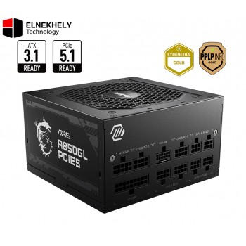 MSI MAG A850GL 850W Full Modular Power Supply – PCIe 5.0 & ATX 3.0 Compatible, 80 Plus Gold Efficiency, High-Performance Gaming PSU