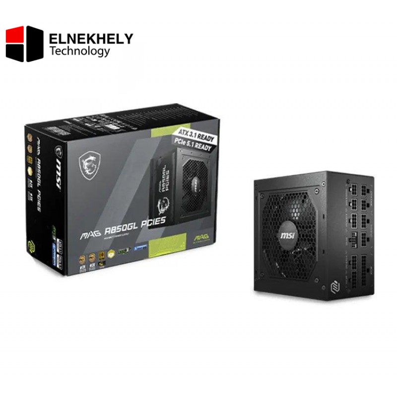 MSI MAG A850GL 850W Full Modular Power Supply – PCIe 5.0 & ATX 3.0 Compatible, 80 Plus Gold Efficiency, High-Performance Gaming PSU