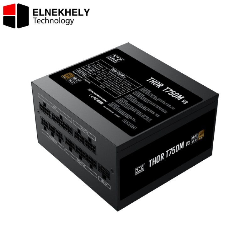 Xigmatek Thor T750M V3 750W Power Supply – Full Modular, 80 Plus Bronze, ATX 3.1 & PCIe Gen 5.1 Support, Silent 120mm Fan, Compact Design, Full Protection Features