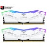 TEAMGROUP T-Force Delta RGB DDR5 32GB (2x16GB) 6400MHz CL38 White Dual Channel High Performance Desktop Gaming Kit with Intel XMP 3.0 Support