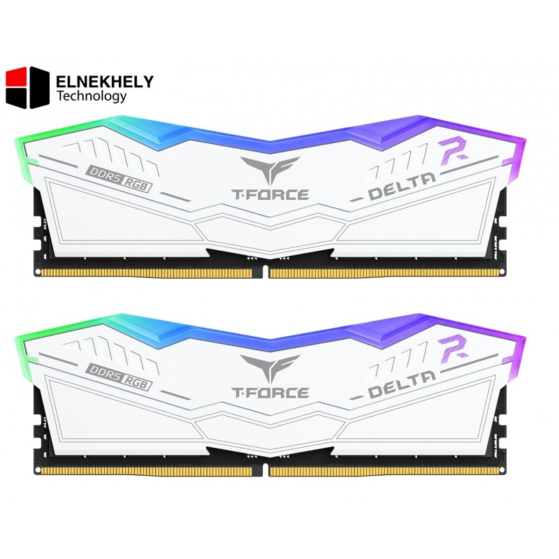 TEAMGROUP T-Force Delta RGB DDR5 32GB (2x16GB) 6400MHz CL38 White Dual Channel High Performance Desktop Gaming Kit with Intel XMP 3.0 Support