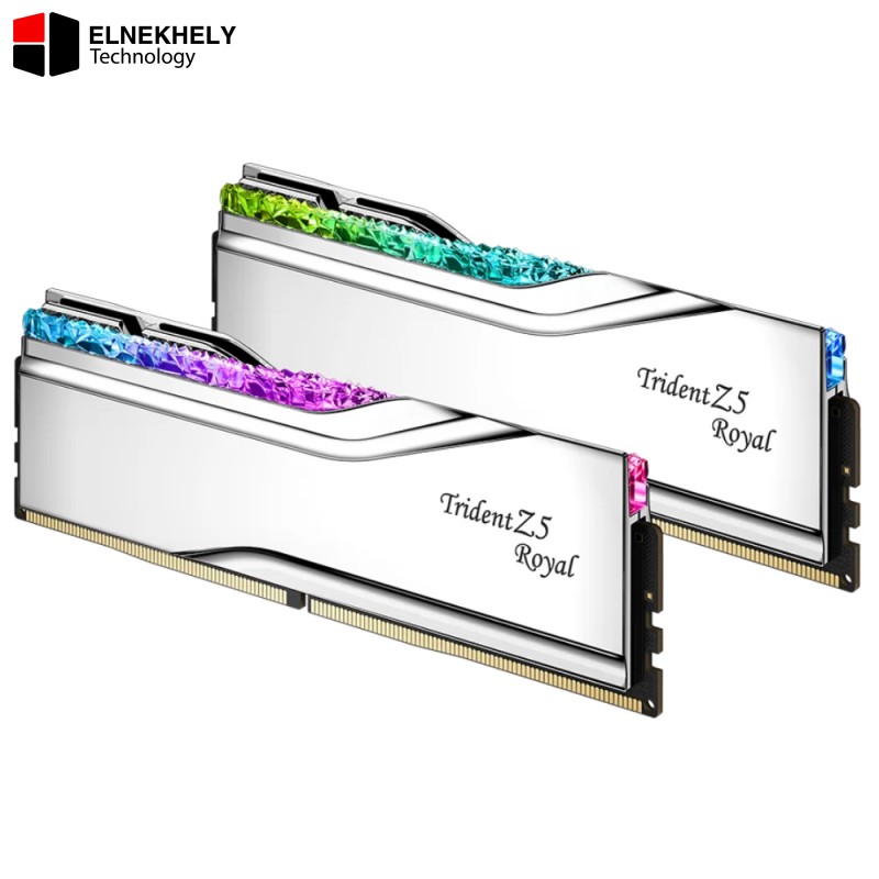 G.Skill Trident Z5 Royal Neo RGB 32GB Kit (2x16GB) DDR5 8000MT/s CL38 Silver Desktop RAM – AMD EXPO G.Skill Trident Z5 Royal Neo RGB 32GB Kit (2x16GB) DDR5 8000MT/s CL38 Silver Desktop RAM – AMD EXPO