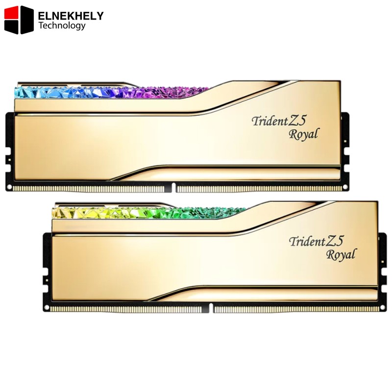 G.Skill Trident Z5 Royal RGB 48GB Kit (2x24GB) DDR5 7200MHz CL36 Gold Desktop RAM G.Skill Trident Z5 Royal RGB 48GB Kit (2x24GB) DDR5 7200MHz CL36 Gold Desktop RAM