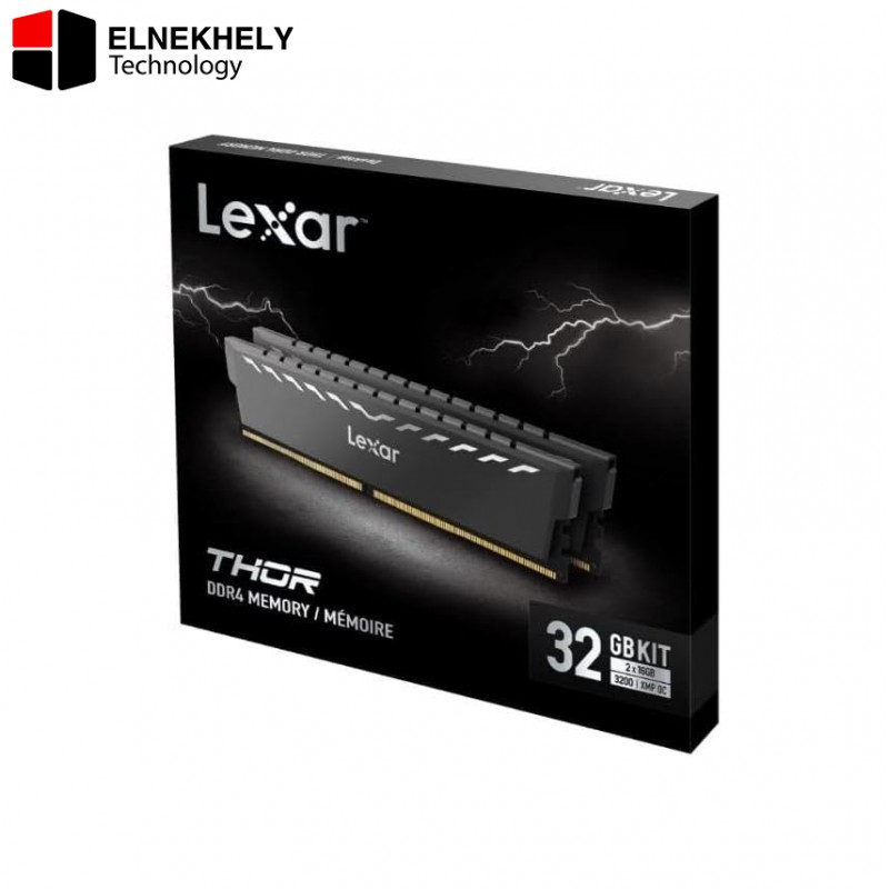 Lexar THOR Black 32GB Kit (2x16GB) DDR4 3200MHz CL16 Desktop Gaming Memory