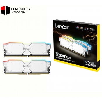 Lexar THOR RGB DDR5 RAM 32GB (2x16GB) 6000MHz CL38 UDIMM Desktop Memory Kit - White