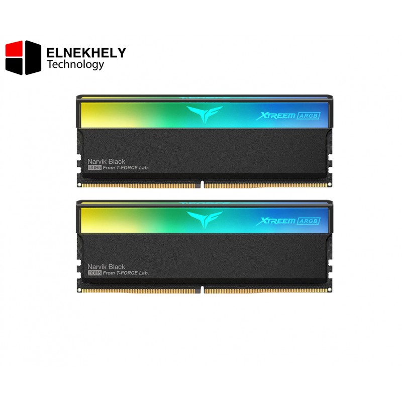 Team Group Xtreem ARGB DDR5 32GB (2x16GB) 7600MHz PC5 CL36 High-Performance Dual-Channel Desktop Kit – Ultra-Fast Overclocked DDR5 with Dynamic ARGB Lighting for Gaming and Creators – Black Edition