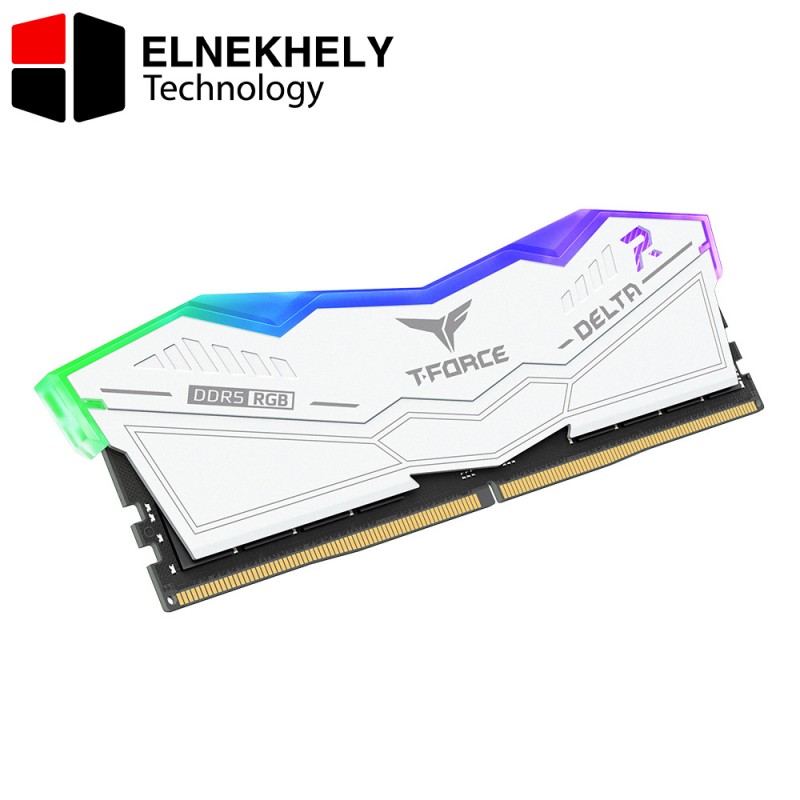 TeamGroup T-Force Delta RGB White 16GB (2×8GB) DDR5 6000MHz CL38 Gaming RAM – High-Speed Performance, RGB Lighting, XMP 3.0 Support