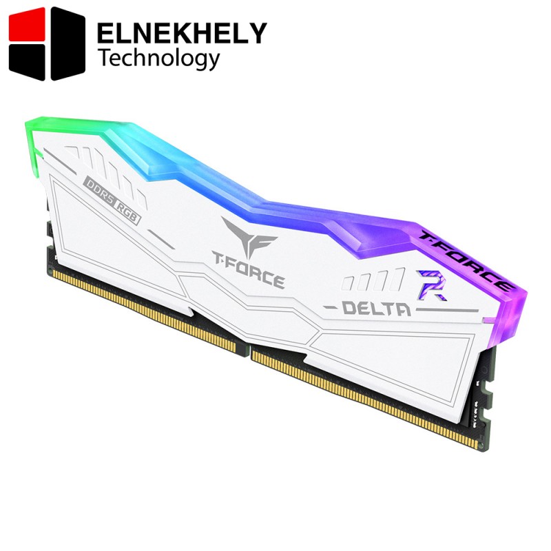 TeamGroup T-Force Delta RGB White 16GB (2×8GB) DDR5 6000MHz CL38 Gaming RAM – High-Speed Performance, RGB Lighting, XMP 3.0 Support