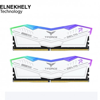 TeamGroup T-Force Delta RGB White 16GB (2×8GB) DDR5 6000MHz CL38 Gaming RAM – High-Speed Performance, RGB Lighting, XMP 3.0 Support