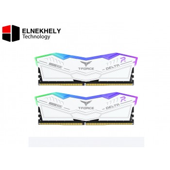 TeamGroup T-Force Delta RGB White 16GB (2×8GB) DDR5 6000MHz CL38 Gaming RAM – High-Speed Performance, RGB Lighting, XMP 3.0 Support
