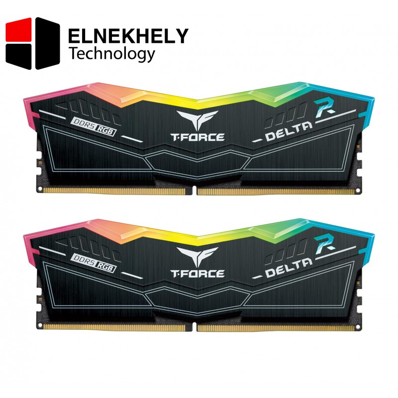 TEAMGROUP T-Force Delta RGB 32GB Kit (2x16GB) DDR5 6400MHz CL38 Desktop Gaming RAM Black TEAMGROUP T-Force Delta RGB 32GB Kit (2x16GB) DDR5 6400MHz CL38 Desktop Gaming RAM Black