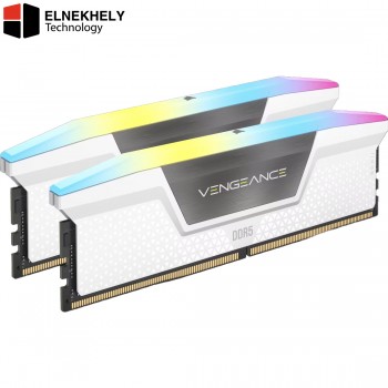 CORSAIR VENGEANCE RGB DDR5 64GB (2x32GB) 6000MT/s CL30 – High-Speed Desktop RAM for Intel, White, Dynamic Ten-Zone RGB Lighting, XMP 3.0 Support