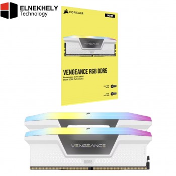 CORSAIR VENGEANCE RGB DDR5 64GB (2x32GB) 6000MT/s CL30 – High-Speed Desktop RAM for Intel, White, Dynamic Ten-Zone RGB Lighting, XMP 3.0 Support