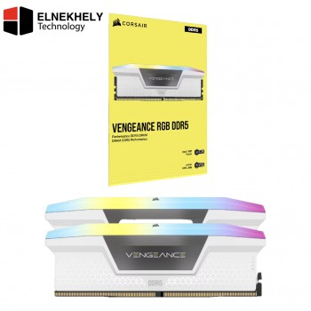 CORSAIR VENGEANCE RGB DDR5 64GB (2x32GB) 6000MT/s CL30 – High-Speed Desktop RAM for Intel, White, Dynamic Ten-Zone RGB Lighting, XMP 3.0 Support