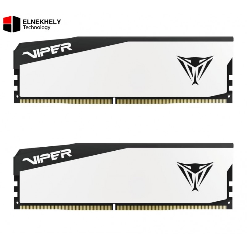 Patriot Viper Elite 5 DDR5 32GB (2x16GB) 6400MT/s CL32 Desktop Gaming Memory Kit – White, Intel XMP Compatible, 1.35V UDIMM High-Performance RAM - VEB532G6432KW